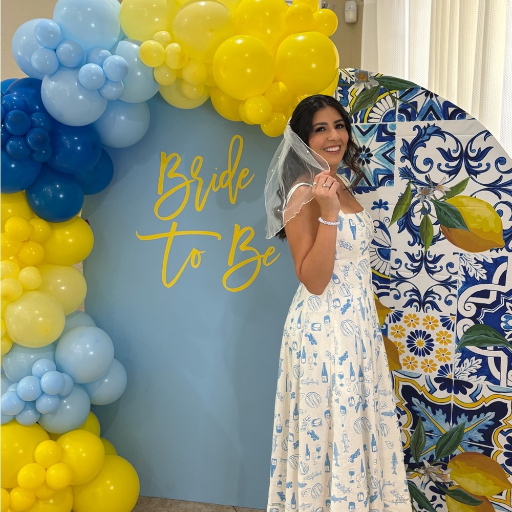 White and Blue Patterned Dress